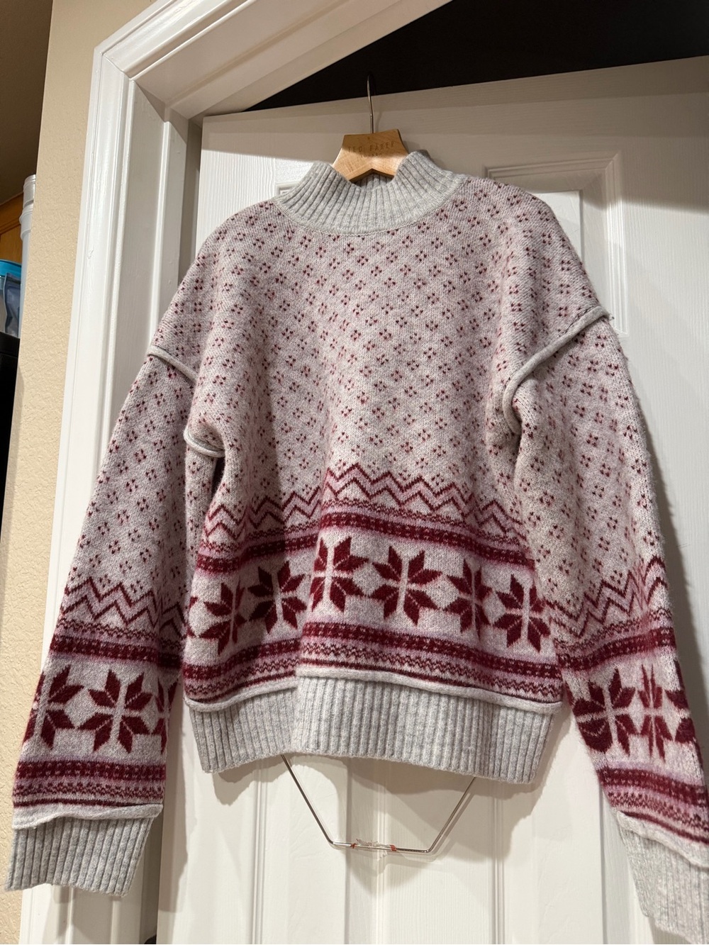 Marled Winter Holiday Above Hip Length Sweater SzL